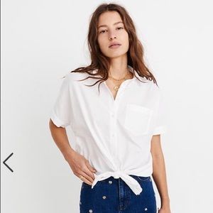 Madewell Short Sleeve tie front shirt